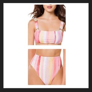 BECCA 2 piece Vintage High Leg & Bralette bikini set